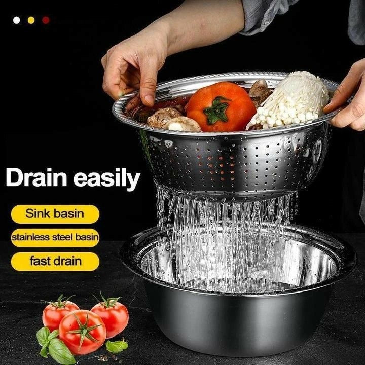3 In 1 Vegetable Cutter With Drain Basket