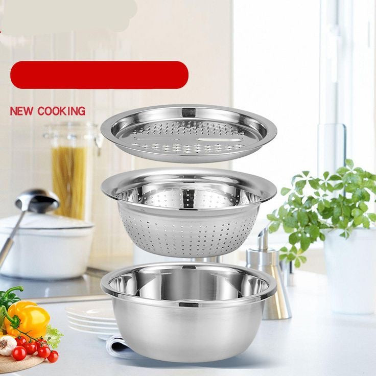 3 In 1 Vegetable Cutter With Drain Basket
