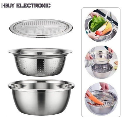 3 In 1 Vegetable Cutter With Drain Basket
