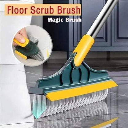3 in 1 Bathroom Cleaning Brush with Wiper and Squeegees,Tiles Cleaning Brush with Long Handle Tile Cleaner Brush Bathroom Floor Brush Window Cleaning Brush Floor Scrub Brush Shower Squeezer