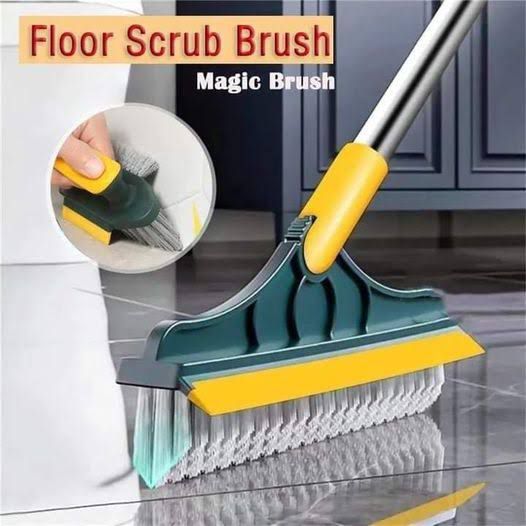 3 in 1 Bathroom Cleaning Brush with Wiper and Squeegees,Tiles Cleaning Brush with Long Handle Tile Cleaner Brush Bathroom Floor Brush Window Cleaning Brush Floor Scrub Brush Shower Squeezer