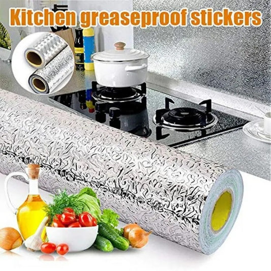 Kitchen Wall Stove Aluminum Foil Oil-Proof Stickers  Wallpaper ( 3 miter )