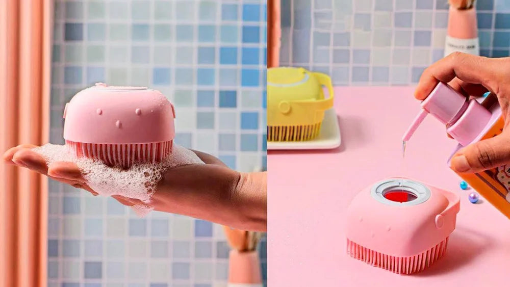 Silicone Soft Cleaning Bath Body Brush, Cube (1 psc)