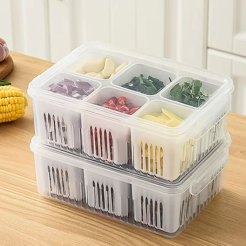 6 Grid Fridge Storage Box Container